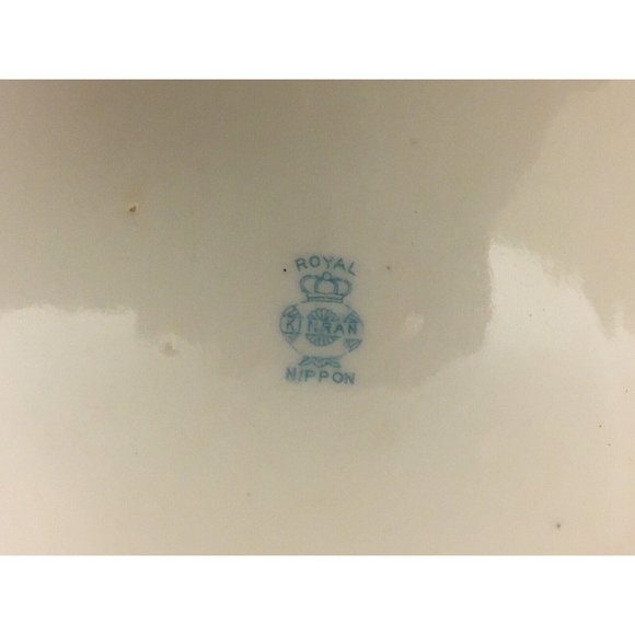 9½" Royal Kinran Nippon Platter with Handles with Pink and Magenta Flowers - Picture 7 of 7